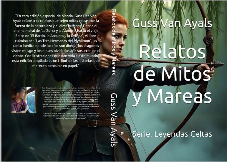 Portada y contraportada de Relatos de mitos y mareas